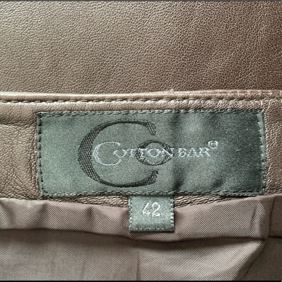 Soft and shiny dark brown real lamb leather skirt just at knee Eur size 42 US 10 - Picture 13 of 13